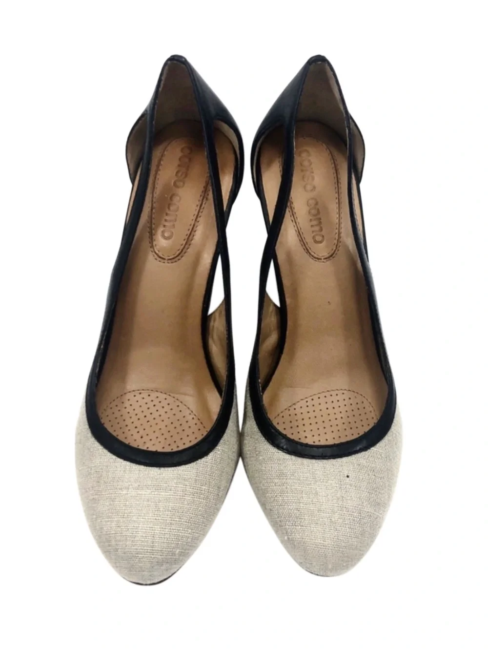 Corso Como Womens Beige Linen 3.5” Pump,  6M